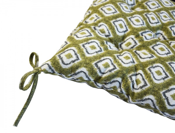 Подушка на стілець Villa Візерунок 40x40 см зелений із малюнком Прованс