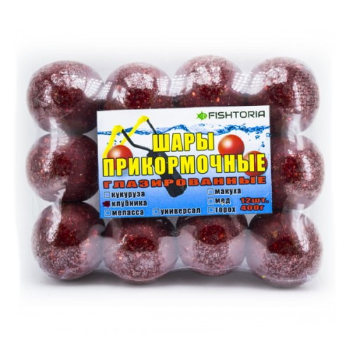 Кулі прикормові King Fish 400 г полуниця 40мм (12шт.) 11952343