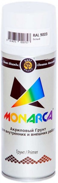 Грунт MONARCA аэрозольный RAL 9003 белый глянец 520 мл 270 г