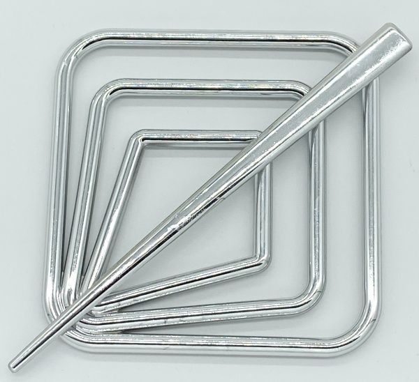 Заколка Квадрат 85х85 мм серебро глянец В0001-2 MISLT