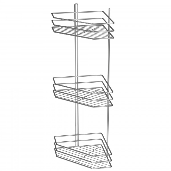 Полиця кутова 3-ярусна 25 см хром 