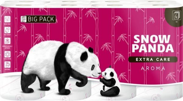 Туалетний папір Сніжна Панда EXTRA CARE Aroma чотиришаровий 16 шт.