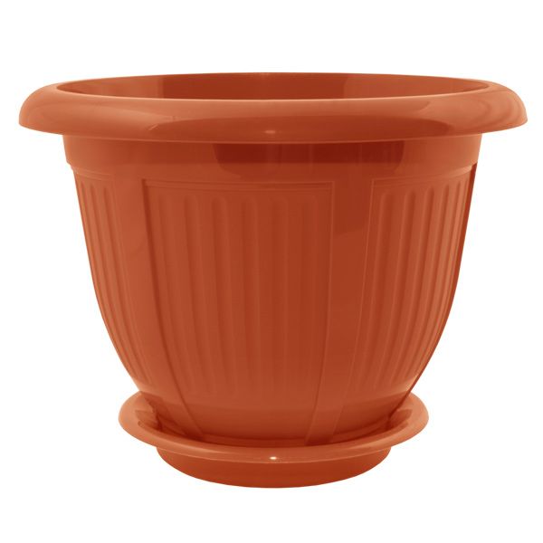 Горщик пластиковий Алеана Хвиля круглий 13л теракот (112043) 