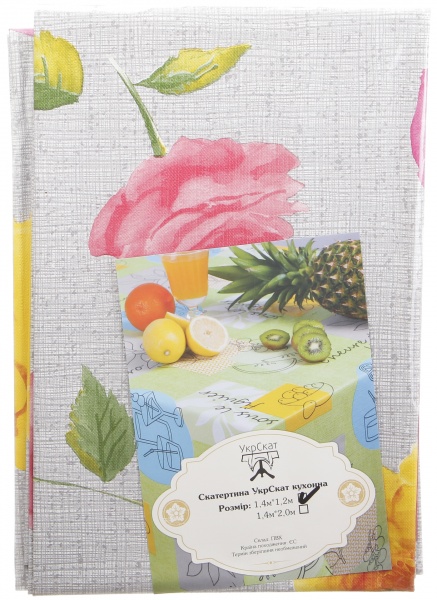 Скатерть Премиум 5730920а12 140x120 см бежевый УкрСкат 