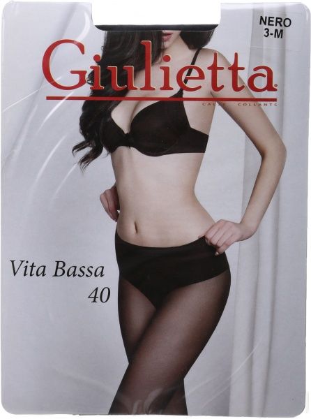 Колготки Giulietta nero VITA BASSA р. 3 40 den черный 
