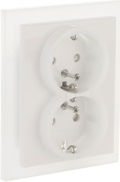 Розетка двойная с заземлением ABB Neo 2P+E 16 А 250 В без шторок белый