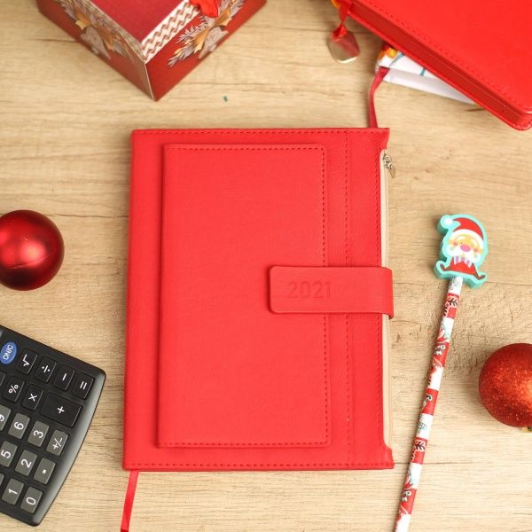 Щоденник датований 2021 ENIGMA, A5, червоний Buromax BM.2113-05