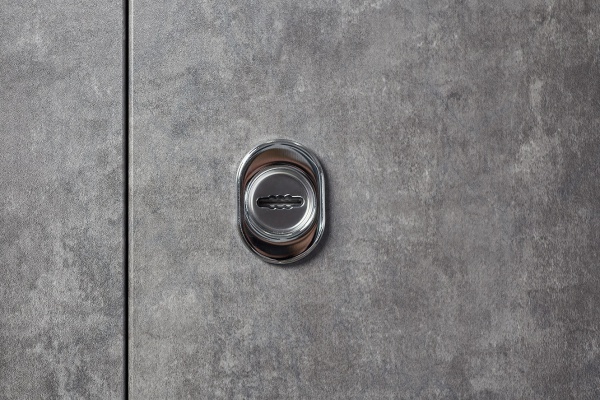 Дверь входная Министерство дверей Престиж 297 мрамор темный / белый 2050х860 мм левая