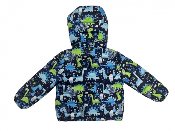 Куртка детская для мальчиков JOIKS Дино р.104 темно-синий с принтом KD-18 