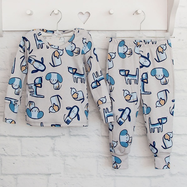 Піжама для хлопчиків Blanka Песики р.86 сірий 110254 