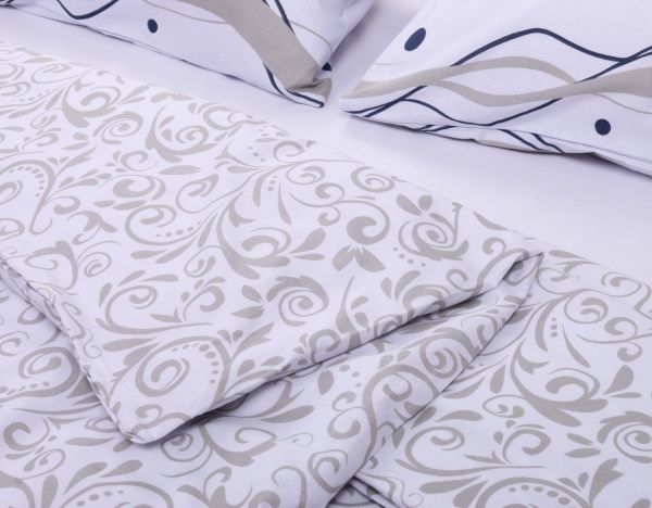 Комплект постельного белья Green Wave семейный бело-голубой UP! (Underprice) 