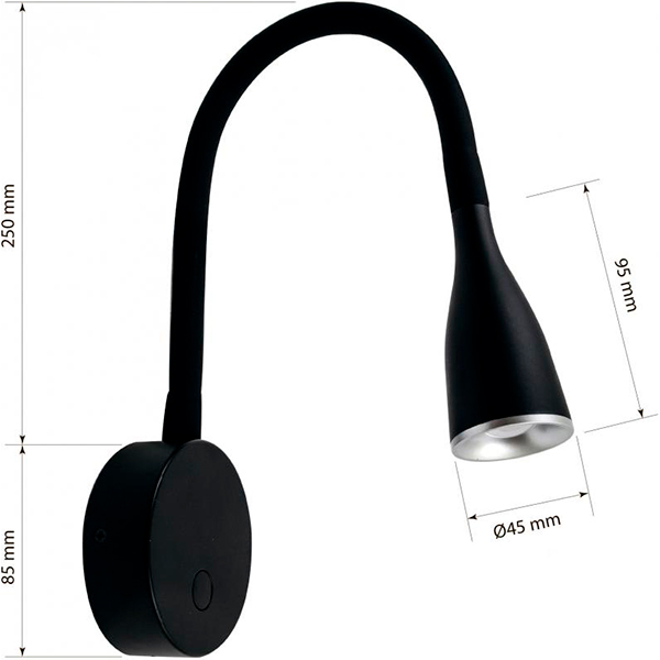 Подсветка декоративная Светкомплект 5 Вт черный матовый LED WL 511