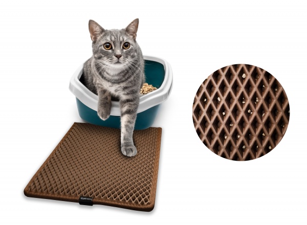 Килимок для туалету EVAtech Kitty 50х30 см коричневий ромб