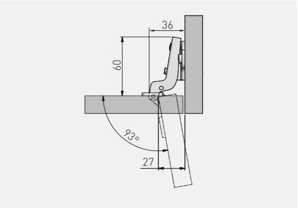 Петля внутрішня GTV 86° Slide-On без доводчика ZP-BICN070BE