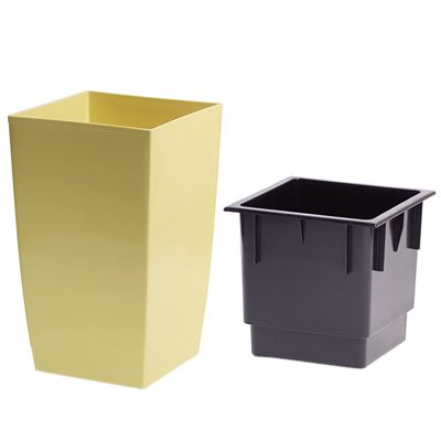 Горшок Coubi 200x200 мм квадратный кремовый