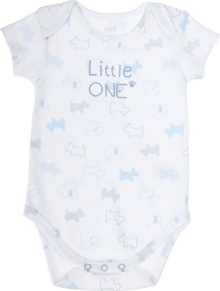 Боді дитяче Фламінго ясельне Собачки р.68 біло-блакитний 136-222-13 