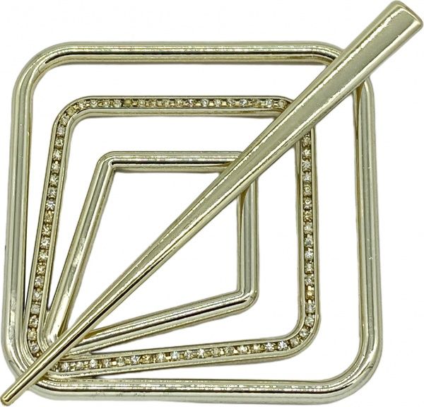 Заколка Квадрат Элит 85х85 мм золото глянец В0021-1 MISLT