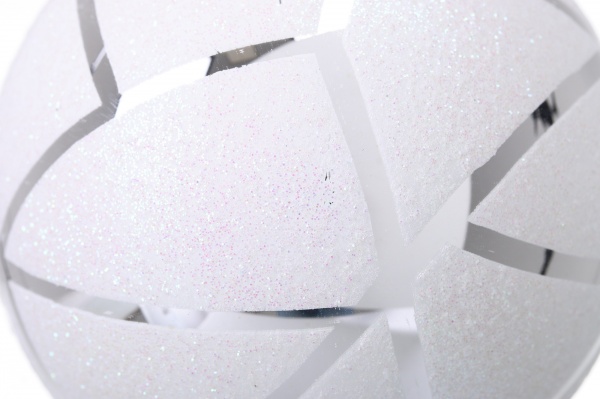 Куля новорічна сніжна колекція d 80 мм білий