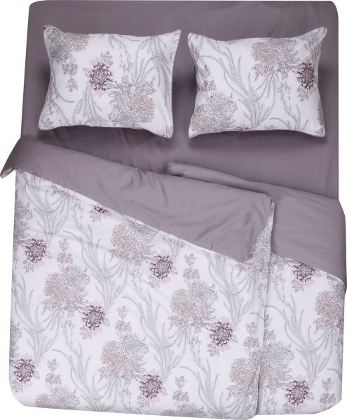 Комплект постельного белья Platinum Satin Crisantemo семейный розовый Cogal 