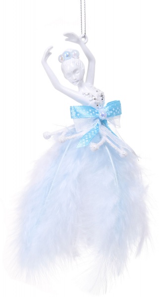 Подвеска Балерина декор Премиум 9х12х3 см голубой