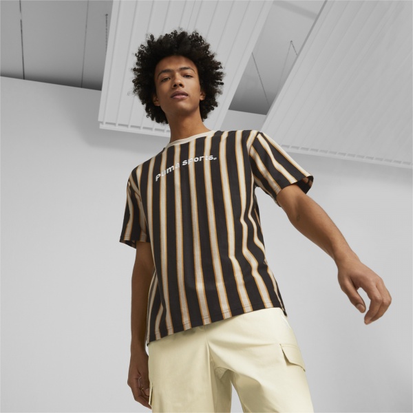 Футболка Puma PUMA TEAM STRIPED TEE 53823901 р.XL черный