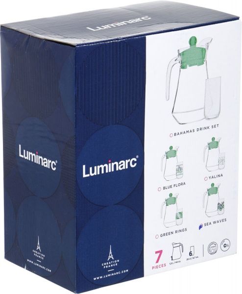 Набір для напоїв Bahamas sea waves 7 предметів Luminarc