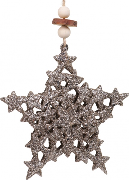 Декоративна підвіска Зірка з декором 12 см бронзовий NY21112