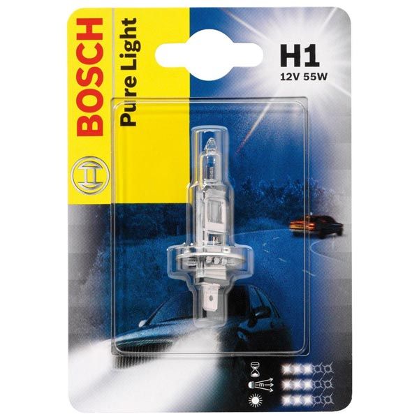 Лампа розжарювання Bosch Pure Light (Blister) (1987301005) H1 P14.5s 12 В 55 Вт 1 шт