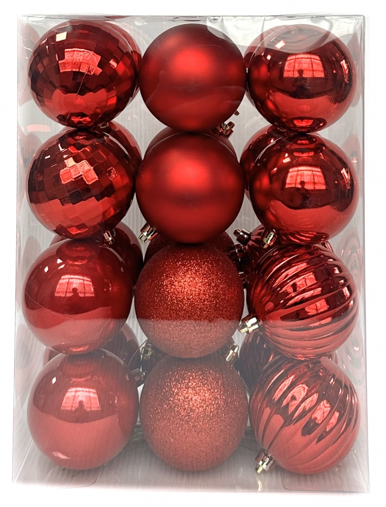 Набор елочных шаров Классика 241211-1 в ассортименте d 80 мм 24 шт./уп.