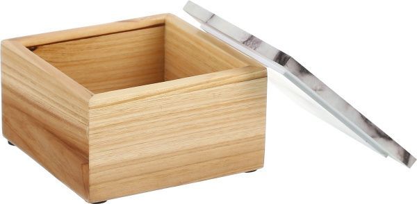 Скринька Мармур 14х14х8,5 см сіро-рожевий