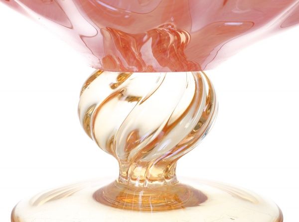 Ваза стеклянная розовая Cero Mirtillo 24х44х21 см White cristal