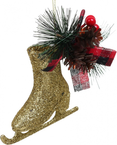 Декоративная подвеска Коньки с декором 10x8x3,5 см золотой LD21035