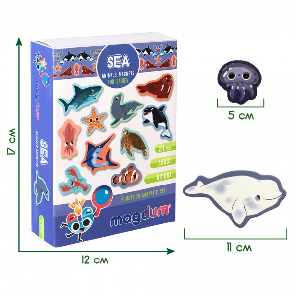 Набор магнитов Magdum Морские животные ML4031-07 EN