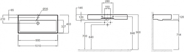Умывальник Jacob Delafon Vivienne EXBJ112-00