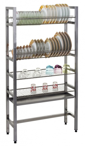 Стелаж виробничий сушарка СжСВ-М-2Т+2С КИЙ-В Про 290x600x1550 мм нержавіюча сталь