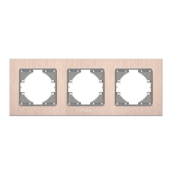 Рамка трехместная Videx Binera горизонтальная медный VF-BNFRA3H-CP