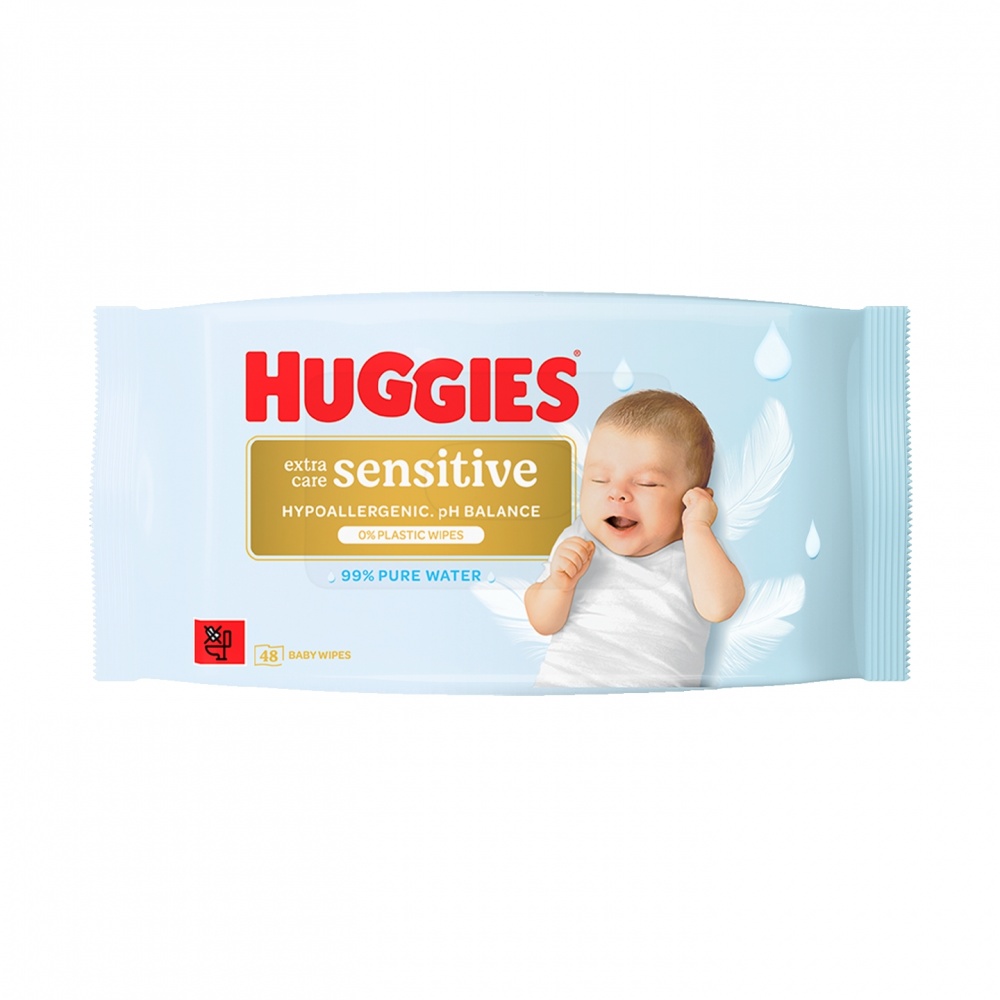 Детские влажные салфетки Huggies Extra Care Sensitive 48 шт.