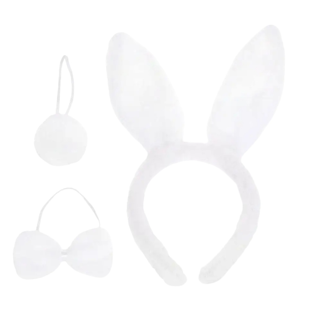 Аксессуар для карнавала Shantou Обруч с ушками, накладной носик, бабочка белый