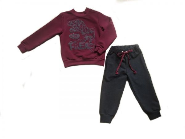 Спортивний костюм Маленькие люди р.110 бордово-сірий 