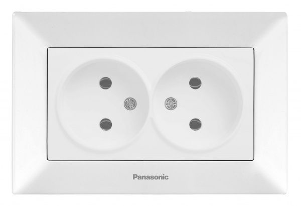 Розетка двойная без заземления Panasonic Arkedia Slim белый 480200223