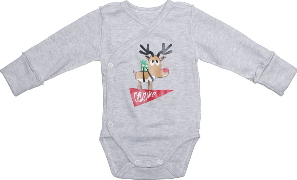 Боди детское унисекс Фламинго Christmas 146-231 р.62 серый 