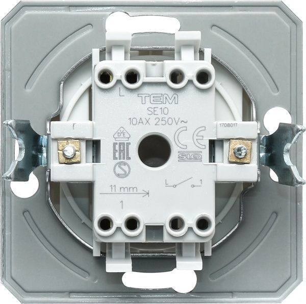 Вимикач одноклавішний TEM Ekonomik без підсвітки 10 А 250В білий SE10PWXO-U