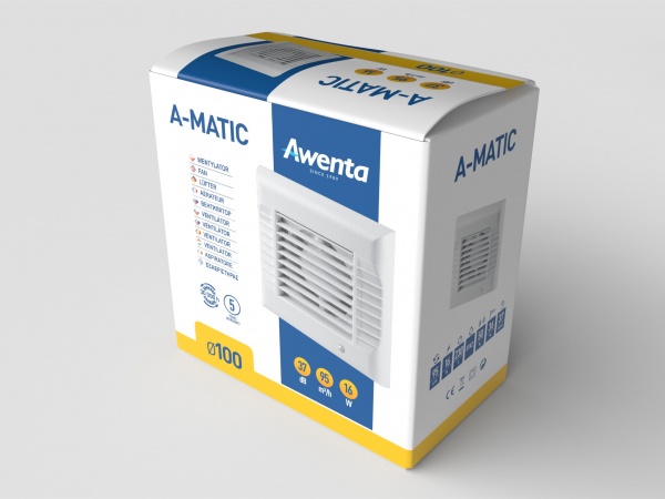 Витяжний вентилятор Awenta А-Матик ВМ WM100