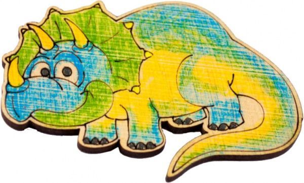 Іграшка дерев'яна Зірка магніт Динозаврики