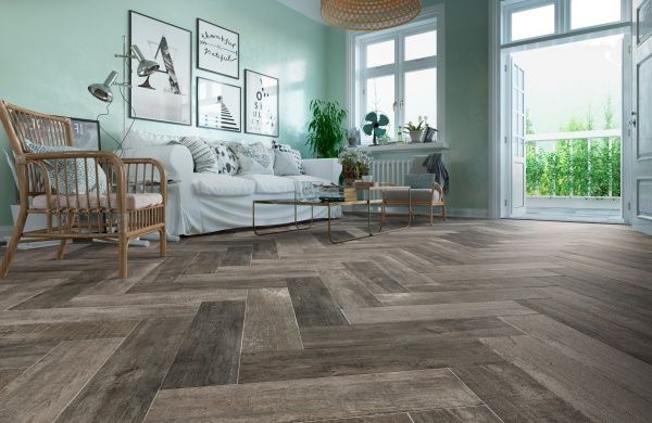 Плитка Golden Tile Rona темно-сіра G4П19S 15х90 