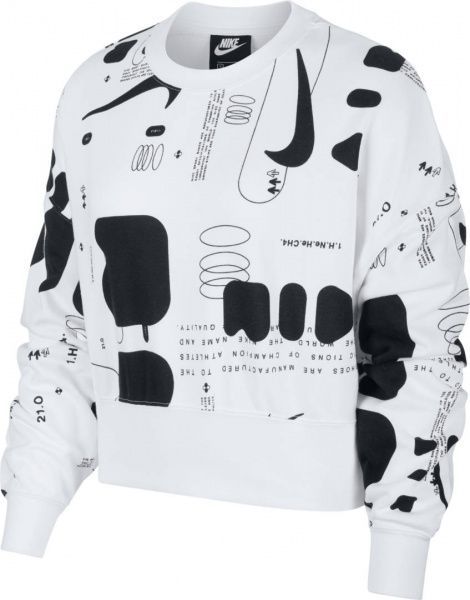 Свитшот Nike W NSW CREW FLC AOP FTR AIR BV4733-100 р. XL белый