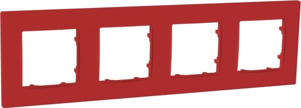 Рамка четырехместная Plank Electrotechnic Nordic Soft-Touch универсальная Бордо
