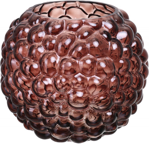 Ваза стеклянная Bubbles 17 см шоколадная 