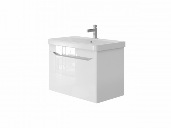 Тумба підвісна ЮВЕНТА Livorno-80 білий з умивальником Luxury-80