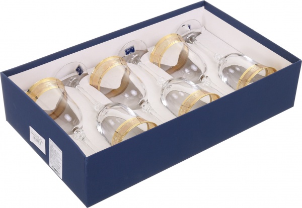 Набор бокалов для вина Ludovica Melania Gold 280 мл 6 шт. Vema 